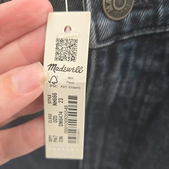 Madewell The Dad Jean Dark Blue Low Rise Jeans Waist 23 - Picture 2 of 10